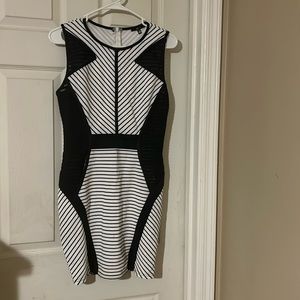 Women’s black and white striped dress
